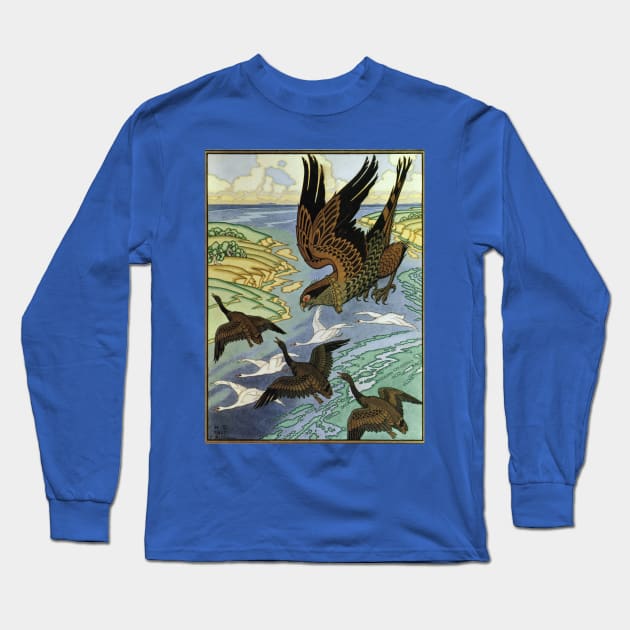 Falcon for the Epic Volga - Ivan Bilibin Long Sleeve T-Shirt by forgottenbeauty